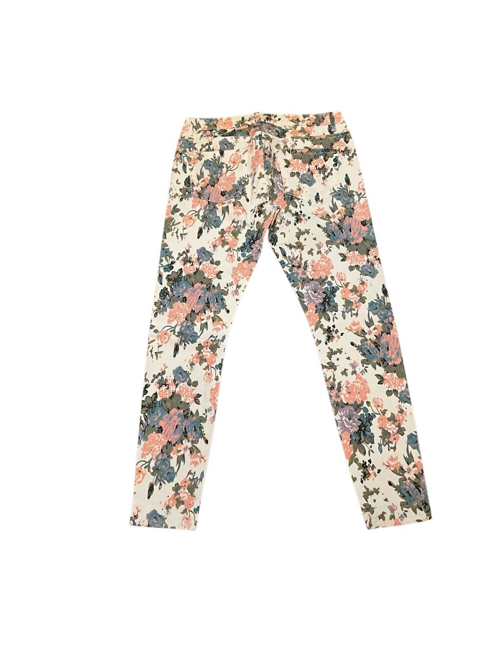 Forever 21 XXI Women's Jeans 29 Multicolor Floral Comfort Mid Rise Straight Leg